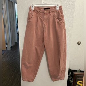 Pink Zara loose jeans size 2